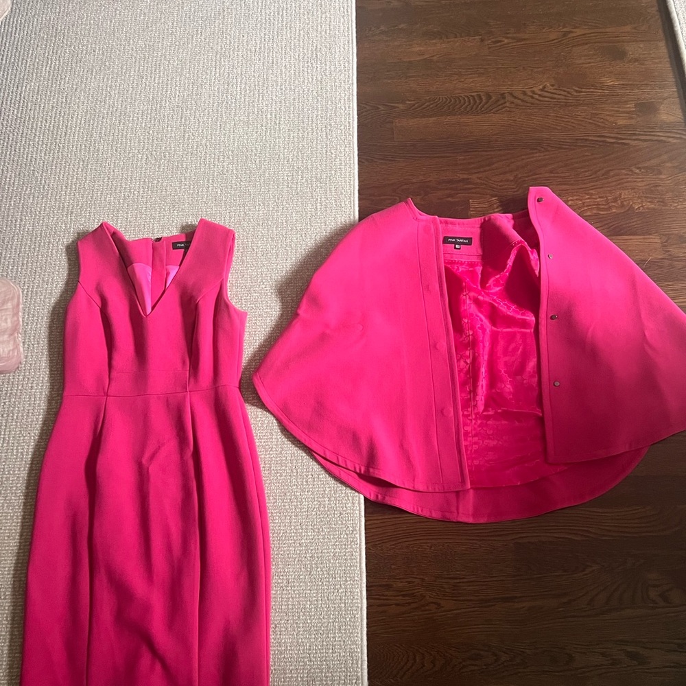 Pink Tartan dress (8) with wrap (XS)